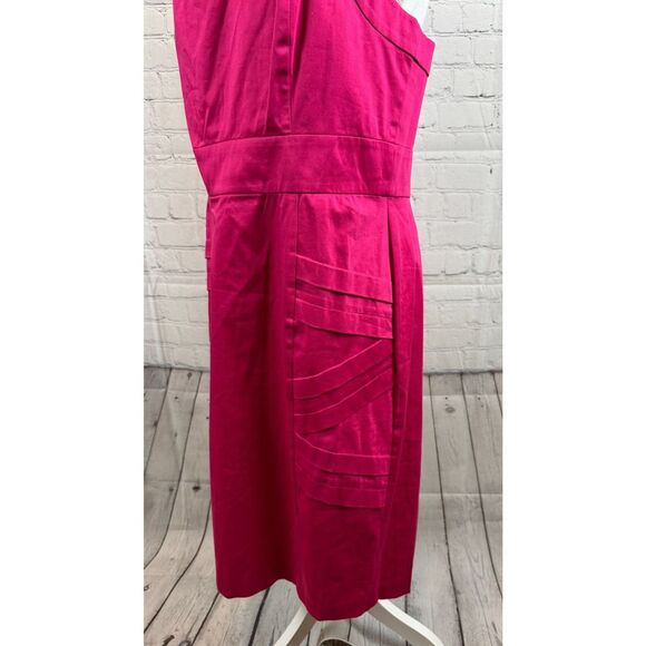 CALVIN KLEIN raspberry pink cotton stretch open shoulders bodycon sundress 14 - Picture 2 of 7